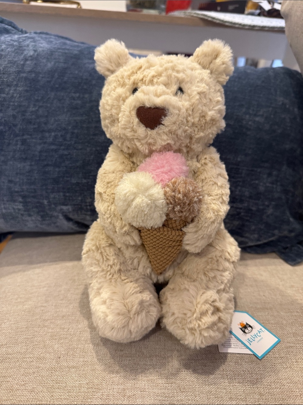 Oatus Bear w/ Ice Cream NYC exclusive Jellycat from FAO Schwarz. Never used, NWT
